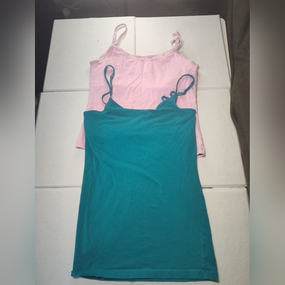 Women's Pink and Teal Camisole Set Built In Bra's #367